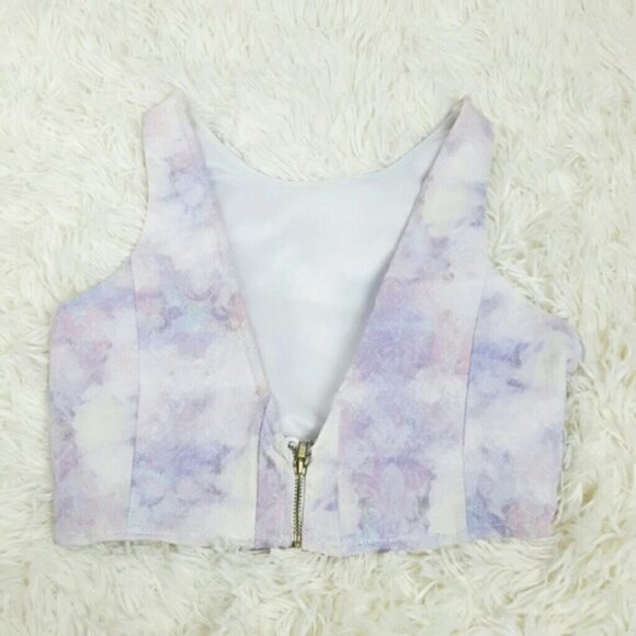 Purple ombre floral envelope skort  and crop top set Barbie Barbiecore b60 - Picture 10 of 12